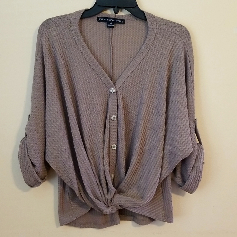 Hyfve 3/4 Sleeve Taupe Top